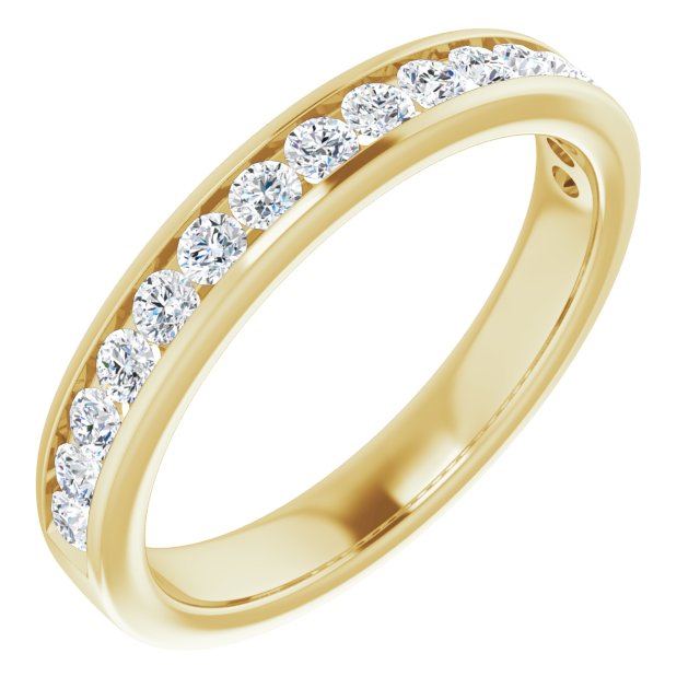 0.50 ct. Round Cut Diamond Wedding Band Channel Set Anniversary Ring-VIRABYANI